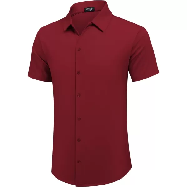 COOFANDY Mens Casual Button Down Shirt Short Sleeve Wrinkle Free Shirts Summer Shirt