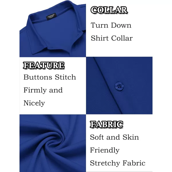 COOFANDY Mens Casual Button Down Shirt Short Sleeve Wrinkle Free Shirts Summer Shirt