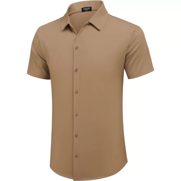 COOFANDY Mens Casual Button Down Shirt Short Sleeve Wrinkle Free Shirts Summer Shirt