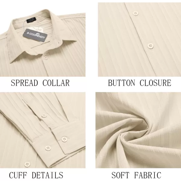 COOFANDY Men's Casual Button Down Shirts Long Sleeve Linen Shirt Fashion Textured Beach Summer Shirt