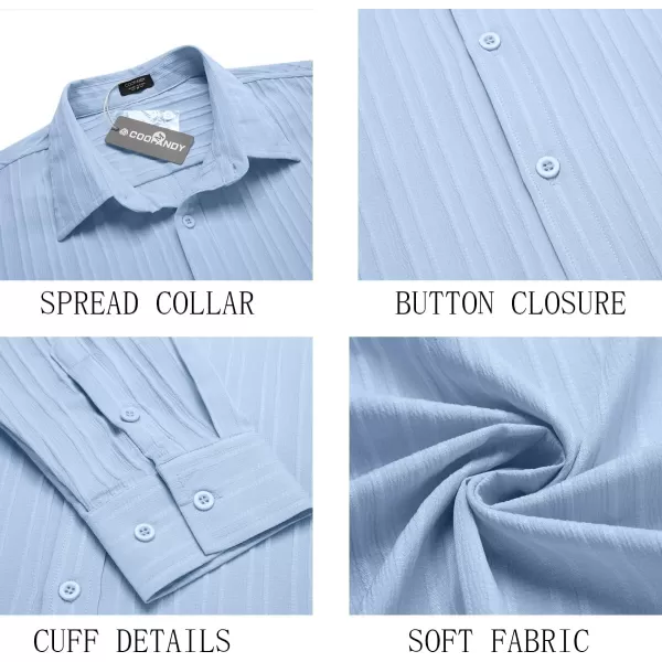 COOFANDY Men's Casual Button Down Shirts Long Sleeve Linen Shirt Fashion Textured Beach Summer Shirt
