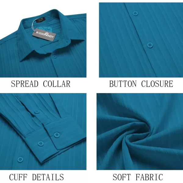 COOFANDY Men's Casual Button Down Shirts Long Sleeve Linen Shirt Fashion Textured Beach Summer Shirt