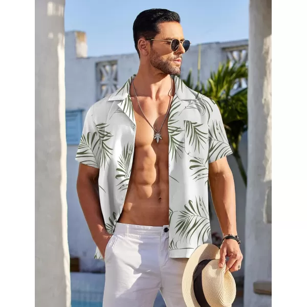 COOFANDY Men's Casual Button Down Shirts Short Sleeve Summer Beach Shirt Fashion Textured Shirts with Pocket