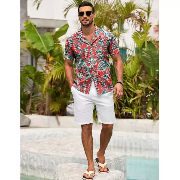 COOFANDY Men's Casual Button Down Shirts Short Sleeve Summer Beach Shirt Fashion Textured Shirts with Pocket