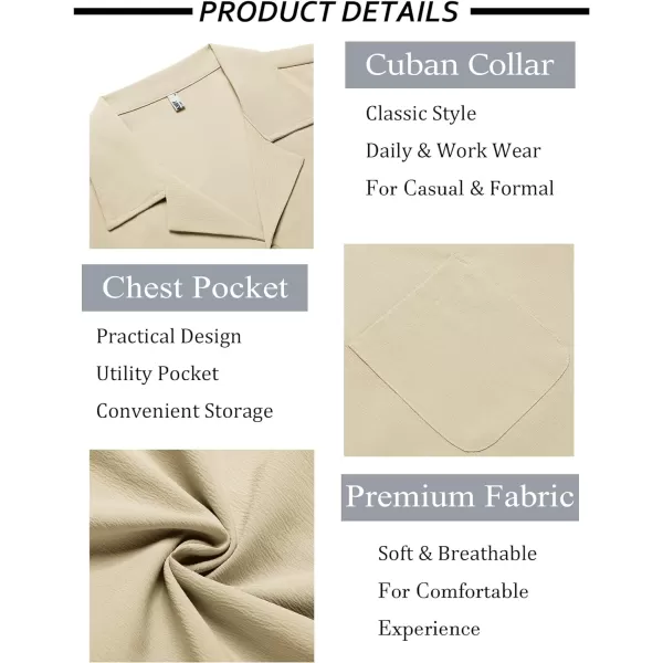 COOFANDY Men's Casual Button Down Shirts Short Sleeve Summer Beach Shirt Fashion Textured Shirts with Pocket