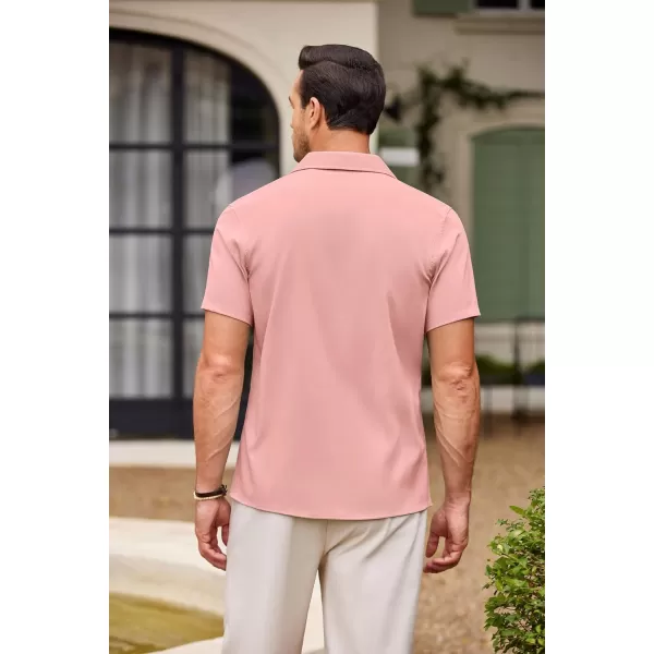COOFANDY Men's Casual Button Down Shirts Short Sleeve Summer Beach Shirt Fashion Textured Shirts with Pocket