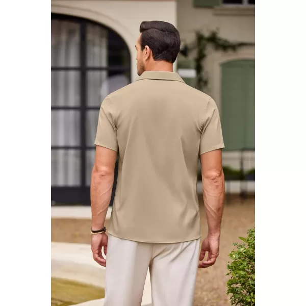 COOFANDY Men's Casual Button Down Shirts Short Sleeve Summer Beach Shirt Fashion Textured Shirts with Pocket