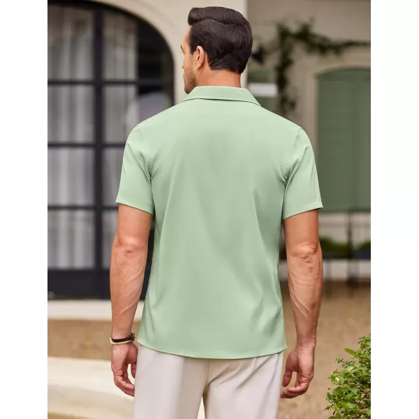 COOFANDY Men's Casual Button Down Shirts Short Sleeve Summer Beach Shirt Fashion Textured Shirts with Pocket