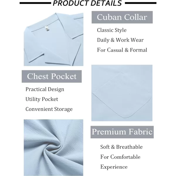 COOFANDY Men's Casual Button Down Shirts Short Sleeve Summer Beach Shirt Fashion Textured Shirts with Pocket