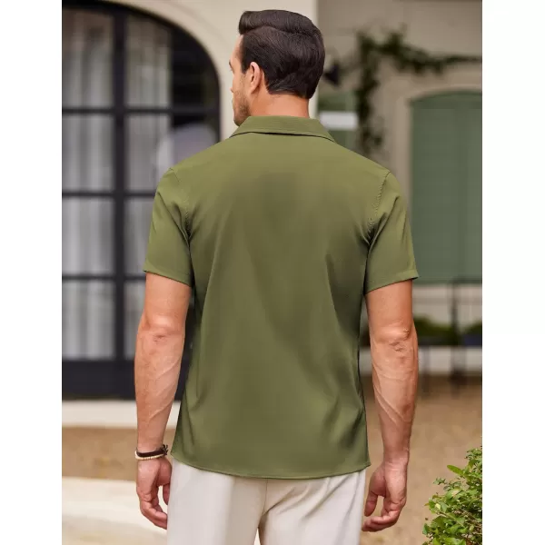 COOFANDY Men's Casual Button Down Shirts Short Sleeve Summer Beach Shirt Fashion Textured Shirts with Pocket