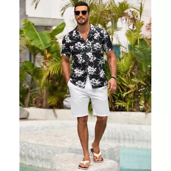 COOFANDY Men's Casual Button Down Shirts Short Sleeve Summer Beach Shirt Fashion Textured Shirts with Pocket