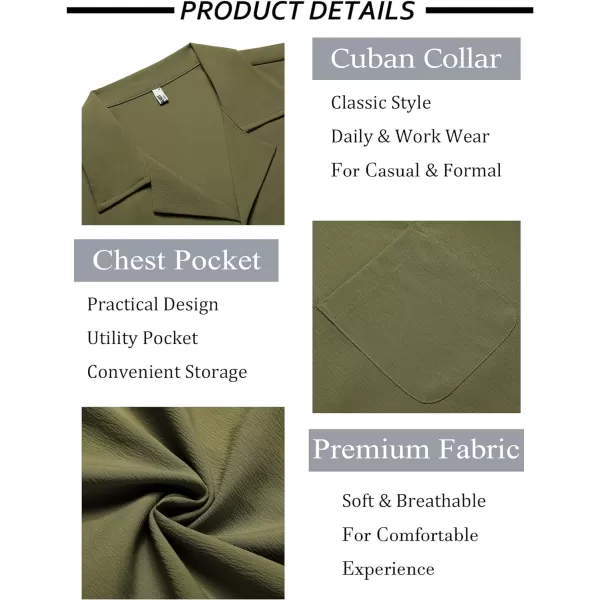 COOFANDY Men's Casual Button Down Shirts Short Sleeve Summer Beach Shirt Fashion Textured Shirts with Pocket