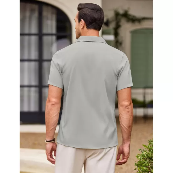 COOFANDY Men's Casual Button Down Shirts Short Sleeve Summer Beach Shirt Fashion Textured Shirts with Pocket