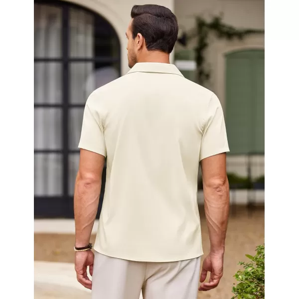 COOFANDY Men's Casual Button Down Shirts Short Sleeve Summer Beach Shirt Fashion Textured Shirts with Pocket