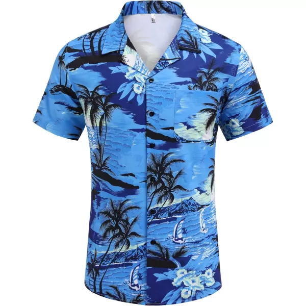 COOFANDY Men's Casual Button Down Shirts Short Sleeve Summer Beach Shirt Fashion Textured Shirts with Pocket
