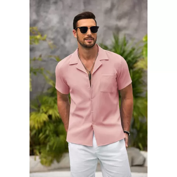 COOFANDY Men's Casual Button Down Shirts Short Sleeve Summer Beach Shirt Fashion Textured Shirts with Pocket