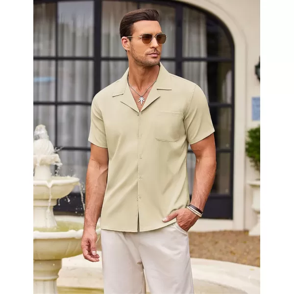 COOFANDY Men's Casual Button Down Shirts Short Sleeve Summer Beach Shirt Fashion Textured Shirts with Pocket
