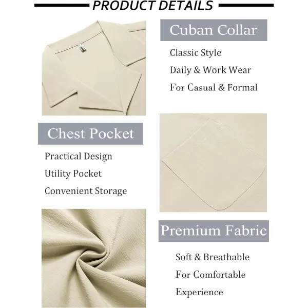 COOFANDY Men's Casual Button Down Shirts Short Sleeve Summer Beach Shirt Fashion Textured Shirts with Pocket