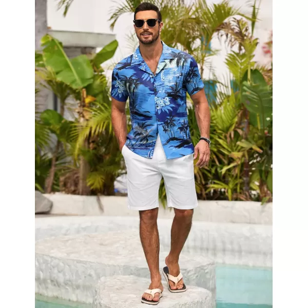COOFANDY Men's Casual Button Down Shirts Short Sleeve Summer Beach Shirt Fashion Textured Shirts with Pocket