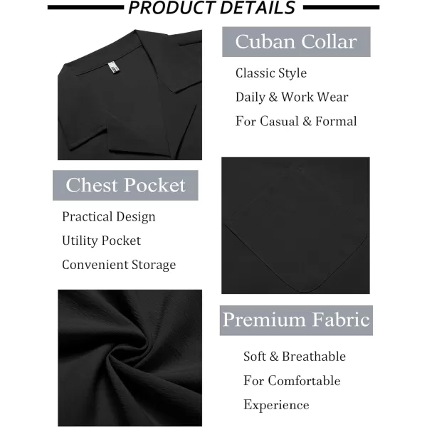 COOFANDY Men's Casual Button Down Shirts Short Sleeve Summer Beach Shirt Fashion Textured Shirts with Pocket