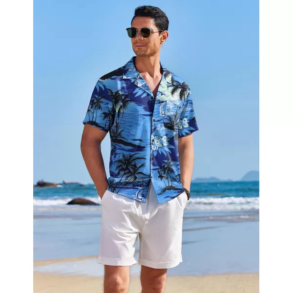 COOFANDY Men's Casual Button Down Shirts Short Sleeve Summer Beach Shirt Fashion Textured Shirts with Pocket