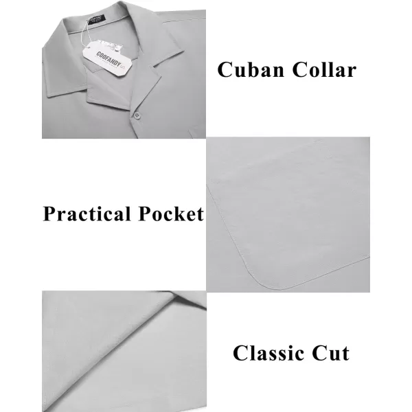 COOFANDY Men's Casual Button Down Shirts Short Sleeve Summer Cuban Vacation Beach Shirts
