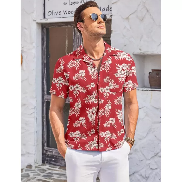 COOFANDY Men's Casual Button Down Shirts Short Sleeve Summer Cuban Vacation Beach Shirts