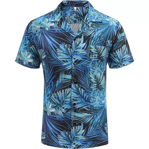 COOFANDY Men's Casual Button Down Shirts Short Sleeve Summer Cuban Vacation Beach Shirts