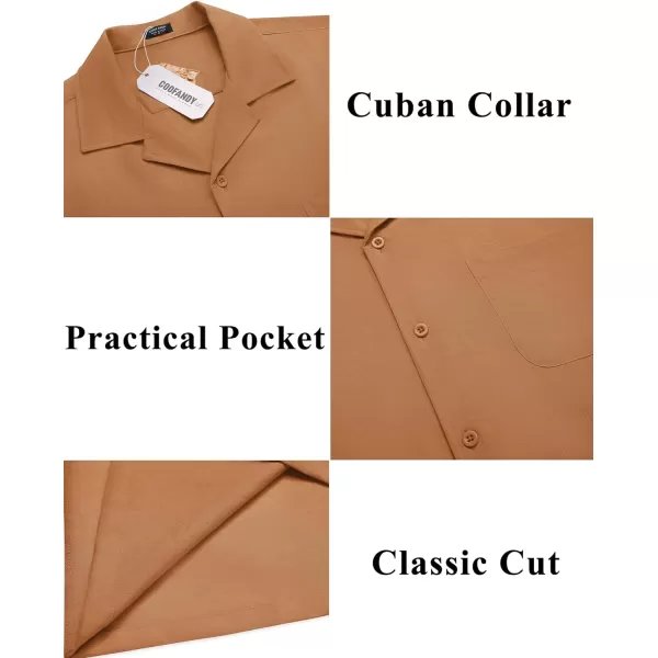 COOFANDY Men's Casual Button Down Shirts Short Sleeve Summer Cuban Vacation Beach Shirts
