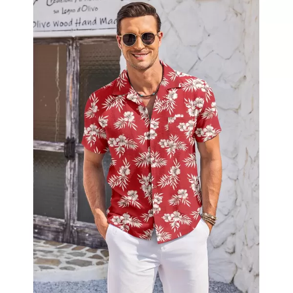 COOFANDY Men's Casual Button Down Shirts Short Sleeve Summer Cuban Vacation Beach Shirts