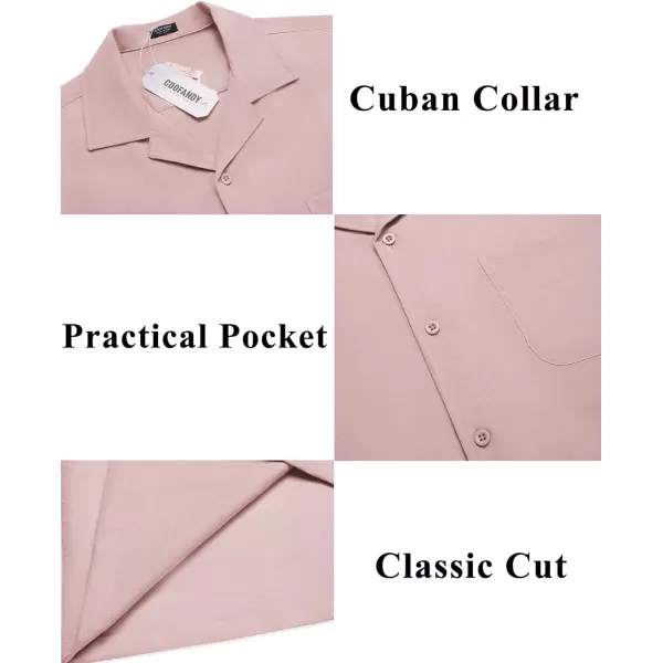 COOFANDY Men's Casual Button Down Shirts Short Sleeve Summer Cuban Vacation Beach Shirts