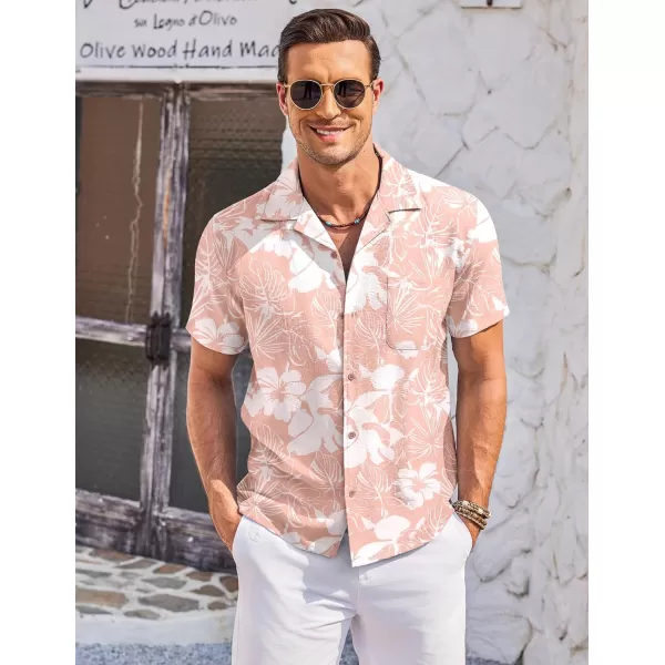 COOFANDY Men's Casual Button Down Shirts Short Sleeve Summer Cuban Vacation Beach Shirts