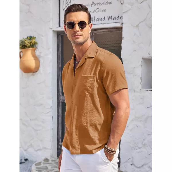 COOFANDY Men's Casual Button Down Shirts Short Sleeve Summer Cuban Vacation Beach Shirts