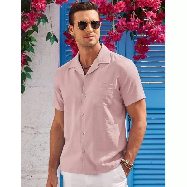 COOFANDY Men's Casual Button Down Shirts Short Sleeve Summer Cuban Vacation Beach Shirts