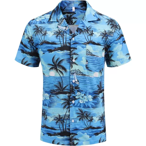 COOFANDY Men's Casual Button Down Shirts Short Sleeve Summer Cuban Vacation Beach Shirts