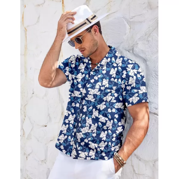 COOFANDY Men's Casual Button Down Shirts Short Sleeve Summer Cuban Vacation Beach Shirts