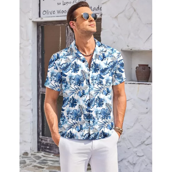COOFANDY Men's Casual Button Down Shirts Short Sleeve Summer Cuban Vacation Beach Shirts