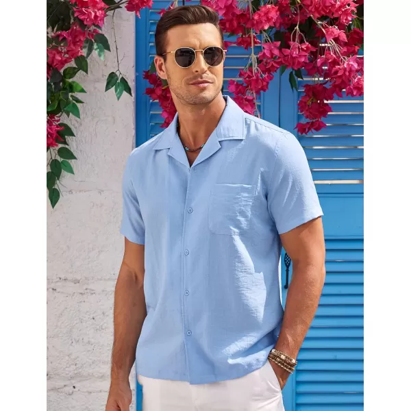 COOFANDY Men's Casual Button Down Shirts Short Sleeve Summer Cuban Vacation Beach Shirts