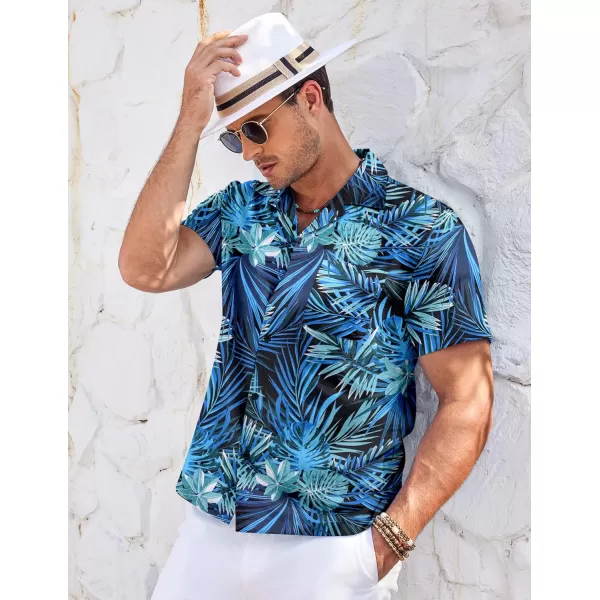 COOFANDY Men's Casual Button Down Shirts Short Sleeve Summer Cuban Vacation Beach Shirts