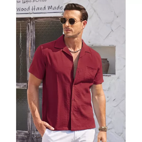 COOFANDY Men's Casual Button Down Shirts Short Sleeve Summer Cuban Vacation Beach Shirts