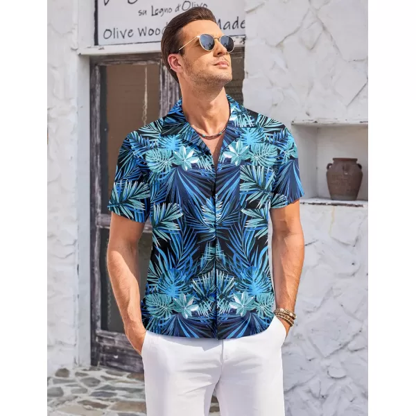 COOFANDY Men's Casual Button Down Shirts Short Sleeve Summer Cuban Vacation Beach Shirts