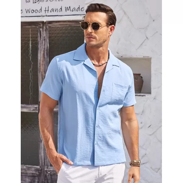 COOFANDY Men's Casual Button Down Shirts Short Sleeve Summer Cuban Vacation Beach Shirts