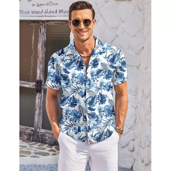 COOFANDY Men's Casual Button Down Shirts Short Sleeve Summer Cuban Vacation Beach Shirts