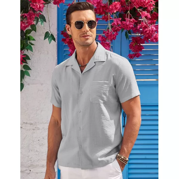COOFANDY Men's Casual Button Down Shirts Short Sleeve Summer Cuban Vacation Beach Shirts