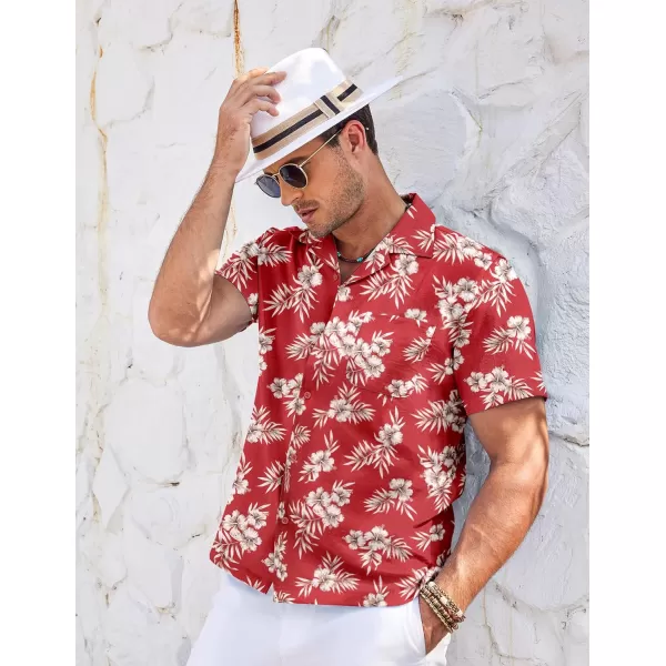 COOFANDY Men's Casual Button Down Shirts Short Sleeve Summer Cuban Vacation Beach Shirts
