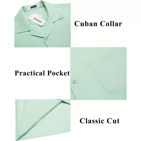 COOFANDY Men's Casual Button Down Shirts Short Sleeve Summer Cuban Vacation Beach Shirts