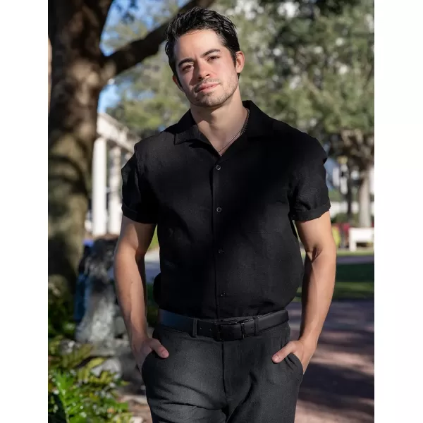 COOFANDY Men's Casual Button Down Shirts Short Sleeve Summer Cuban Vacation Beach Shirts
