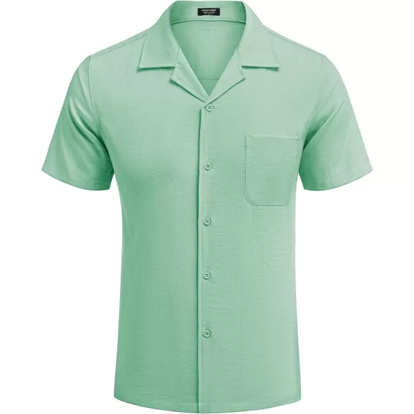 COOFANDY Men's Casual Button Down Shirts Short Sleeve Summer Cuban Vacation Beach Shirts