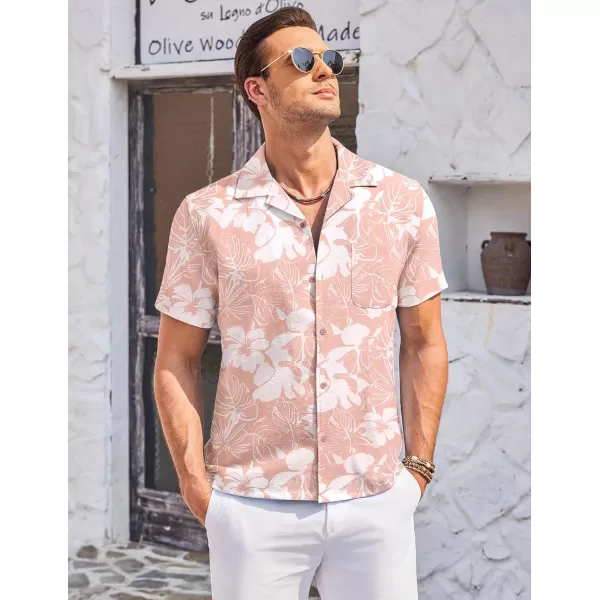 COOFANDY Men's Casual Button Down Shirts Short Sleeve Summer Cuban Vacation Beach Shirts