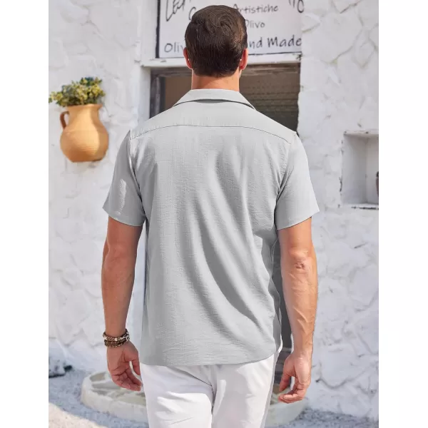 COOFANDY Men's Casual Button Down Shirts Short Sleeve Summer Cuban Vacation Beach Shirts